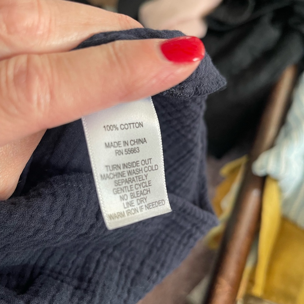 Navy Jones & Co by Jones New York Shirt 2X - Picture 5 of 8